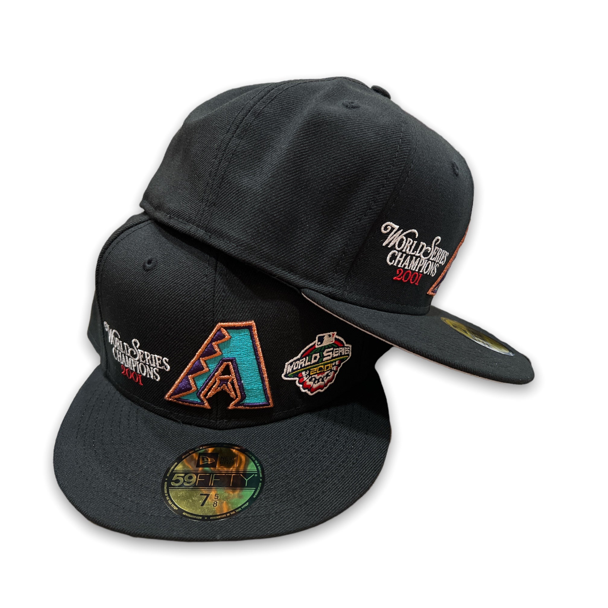 ARIZONA DIAMONDBACKS (BLACK)2001 WORLDSERIES NEW ERA 59FIFTY FITTED –